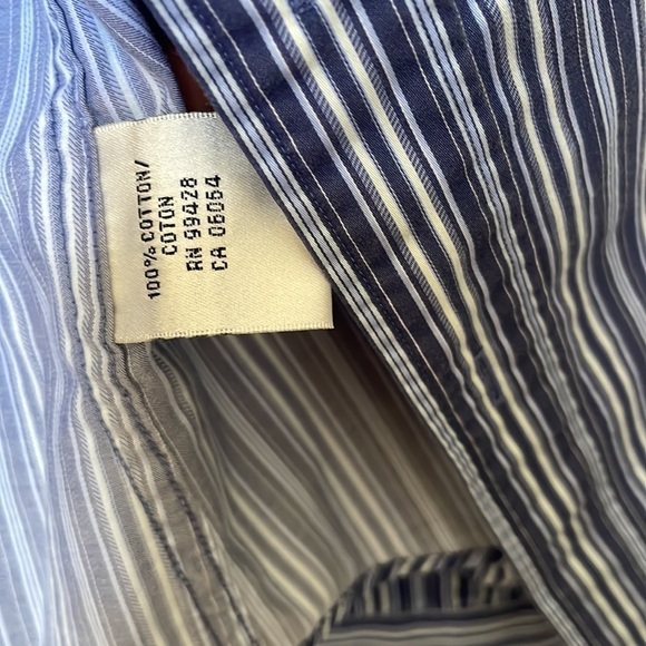 BUGATCHI uomo cotton shirt long sleeve striped button down Sz medium M - Picture 5 of 8